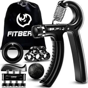 FitBeast Grip Strengthener Kit - 5 Pack Adjustable Resistance for Forearm & Hand Strength - Ergonomic Design for Sports & Rehabilitation - Durable Non-Slip Rubber Handles