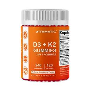 Vitamatic Vitamin D3 K2 with Calcium Gummies - 240 Count - Non-GMO, Gluten Free