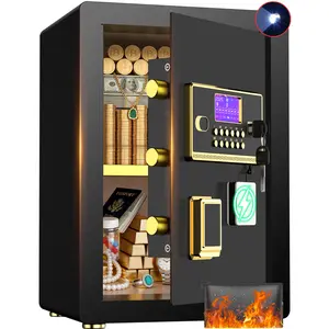 ACTIGER Adjustable Shelf Large Safe Box with Digital Keypad, Electronic Lock,LED Lights, Smart Alarm System, and Dual Security Includes Fireproof Bag & Inner Locking Cabinet for Home, Office, and Business