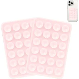 2 Pack Silicone Suction Phone Case Mount, Non Slip Sticky Phone Grip for Cellphone, Silicon Adhesive Suction Cup Phone Mount