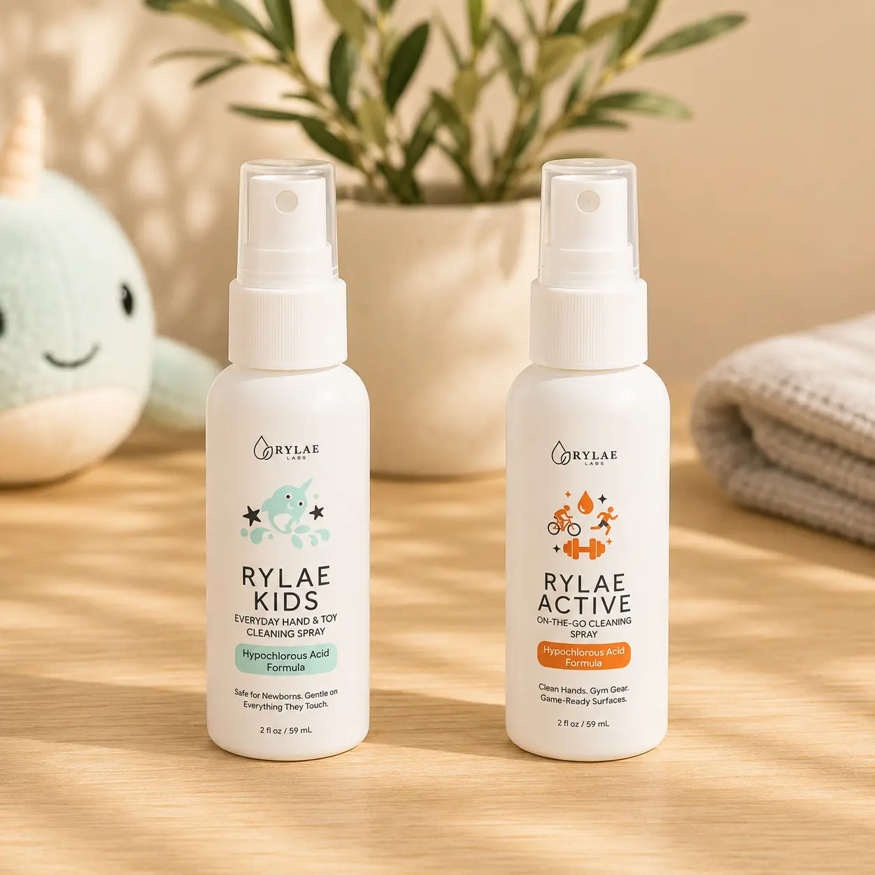 Rylae Family Duo | HOCl Kids + Active | 2 Travel Bottles