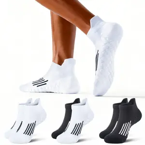 6 Pairs Men's No-Show Ankle Socks - Breathable Cotton Sweat Absorbent Sports Socks for Running, Cycling, Gym | Lightweight Comfort Fit, Machine Washable, Solid Colors (White/Black), Athletic Noshow Socks, Sleek Sock Design, Breathable Fabric,, Male, All S