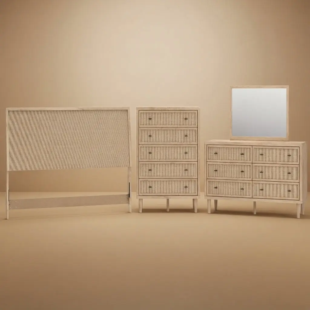 Cielden King Panel Headboard, Dresser, Mirror and Chest