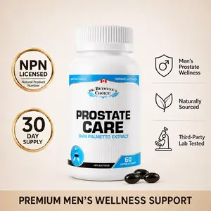 Dr. Bethune’s Choice Prostate Care for Men, Saw Palmetto Supplement with Pumpkin Seed Oil, Lycopene, Vitamin D3 & Zinc, Daily Prostate & Urinary Wellness Support - 60 Capsules