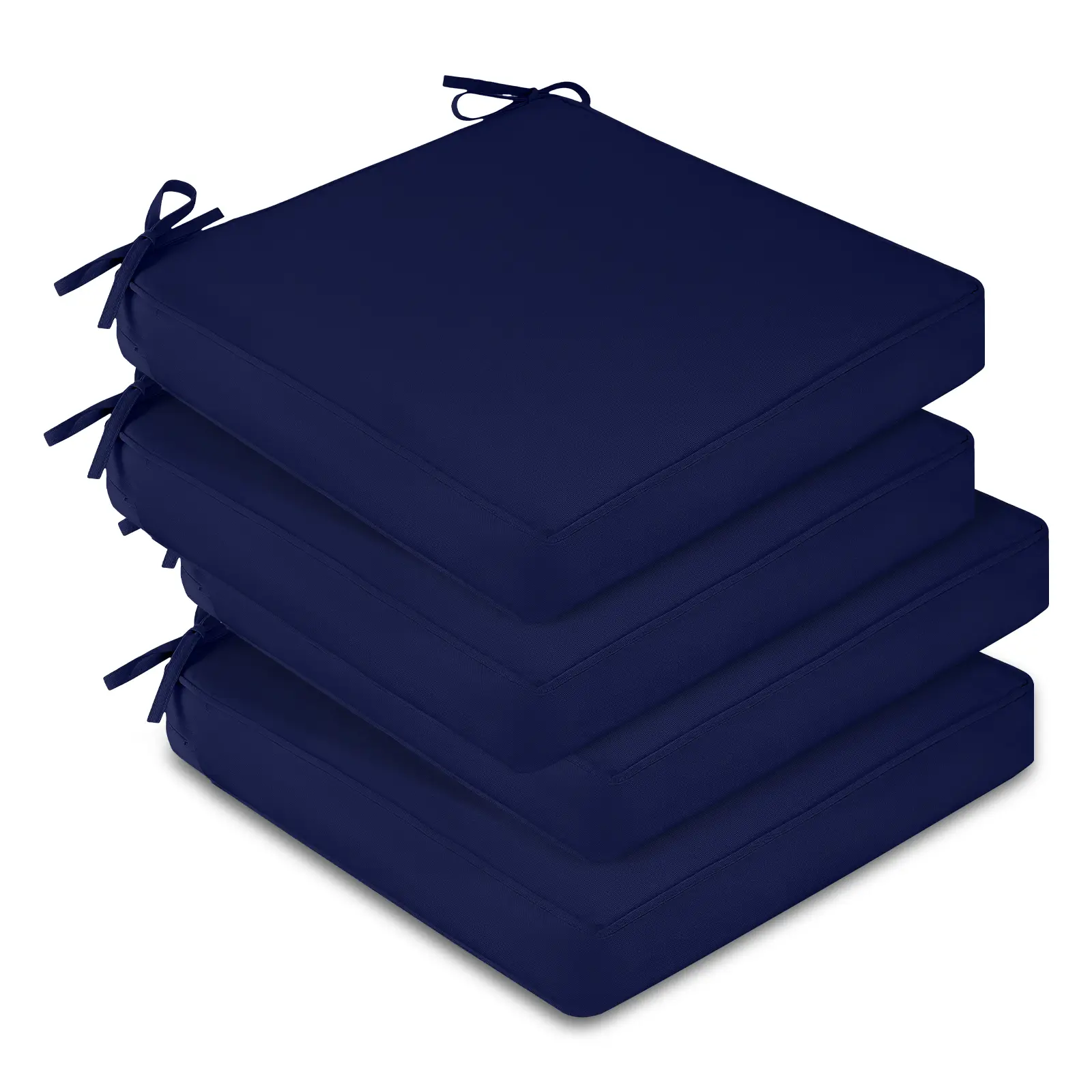 【Back to School】Downluxe Waterproof Outdoor Chair Cushions, Patio Chair Cushion with Non-Slip Ties & Handle, Square Outdoor Cushion for Patio Furniture with Removable Cover, 19" x 19" x 3",dorm essentials,home decor,home essentials