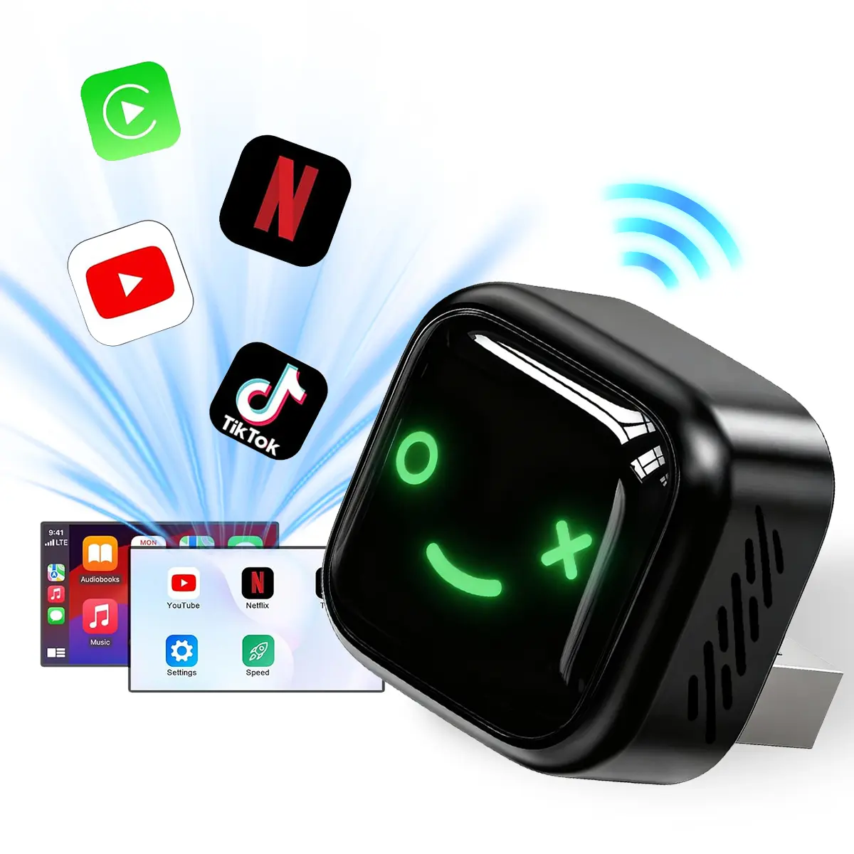 Wireless CarPlay Adapter,2026 Upgraded Android Auto Wireless Adapter,Mini USB-C Adapter,for iPhone & Android,Carplay Dongle With Type-C Adapter,Hands-Free Call/Navigation,Carplay Converter,Carplay Dongle Connectivity,Automotive Carplay Converter