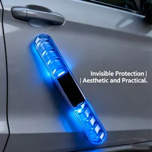 Solar Flashing Bumper Guard Warning Light - Car, Motorcycle Anti-Collision Rubber Scratch Protection Strip