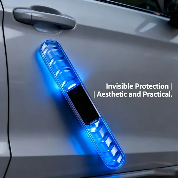 Solar Flashing Bumper Guard Warning Light - Car, Motorcycle Anti-Collision Rubber Scratch Protection Strip