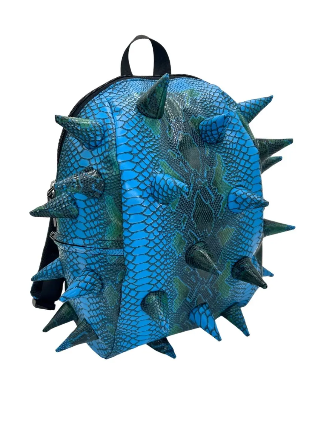 Blue Mamba Daypack - Compact Backpack Ideal for Everyday Carry - Fun Spike Design Turns Heads - Super Functional with Padded Tablet Compartment and Mulitple Zipper Pockets