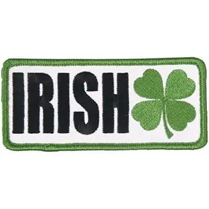 Irish Clover, Iron-On/Saw-On, Heat Sealed Backing Rayon Patch - 4" x 2"