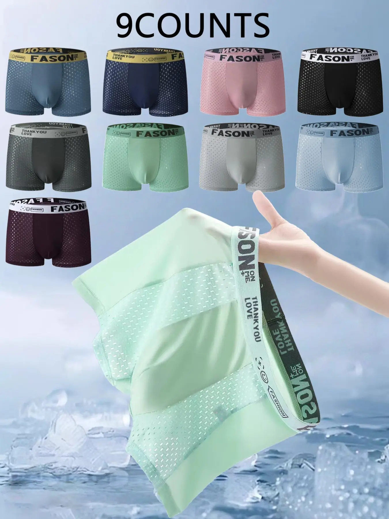 Men's Ice Silk Fiber Breathable Mesh Briefs, Medium Stretch Semi-Transparent Sporty Underwear, Moisture-Wicking Gym Shorts, Stretchy Sports Underwear