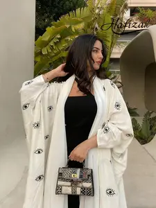 Hafizah Eye Print Long Cardigan Coat, Unique Design Outerwear, Casual Commute Loose Fit Women's Jacket, All Seasons Fashion, Womenswear, Clothes