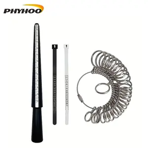 Ring Sizing Tool Kit with Metal Gauge, Mandrel & Finger Sizers for Jewelry Making & Resizing