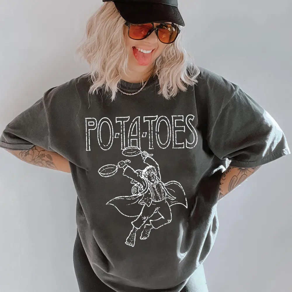 LOTR Potatoes Inspired Unisex T-Shirt,LOTR Gimli Funny quote, Bookish Merch, Literary Shirt, Gift For Book Lover, Foodie