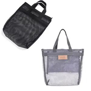 Set of 2 Travel Beach Bags, Handheld Outdoor Wash Bag, Swimming Grid Storage Pouches, Durable Fabric, Ideal for Vacation Use