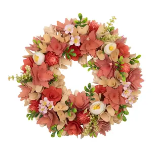 Northlight Mini Thistle Flowers Wooden Spring Wreath - 14"