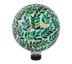 Northlight 10" Mosaic Iridescent Leaves Gazing Ball