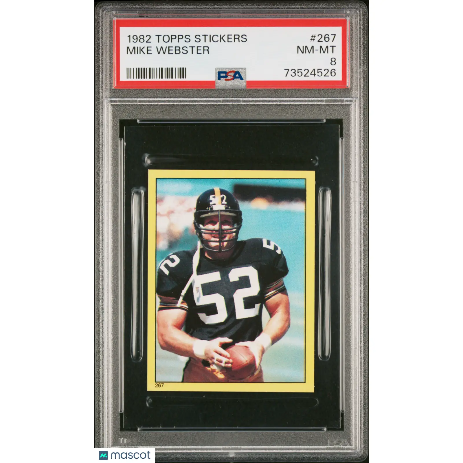 Mike Webster PSA 1982 Topps Stickers Football #267 8 73524526