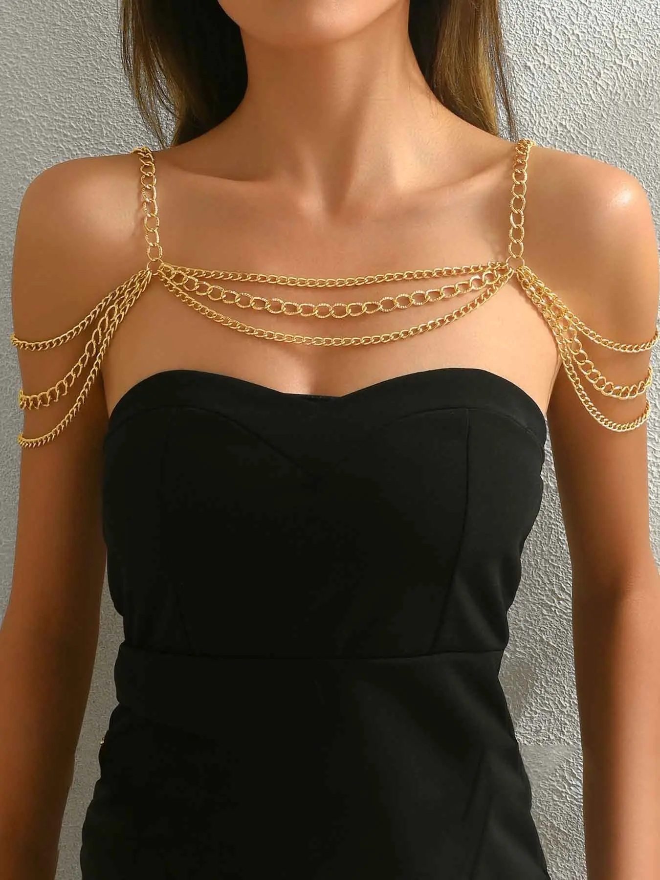 Summer Trendy Body Accessory Shoulder Chain, Fashionable and Elegant Multi-Layer Chain Tassel Shoulder Chain, Versatile Body Chain for All Seasons, Chic Body Jewelry, Body Jewellery