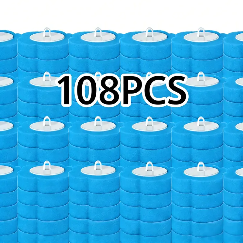 36 Pcs Disposable Plastic Toilet Brush Replacement Heads - Detachable, 360-Rotation, Built-In Cleaning Liquid, Blue (Heads Only-Handles Not Included), Yellow/Purple Options, Household Cleaning Tool for Toilet Brush & Plungers, 36 Pcs Pack