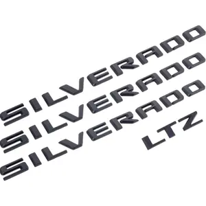 4pack for Silverado Plus LTZ Emblems 2019-2025 3D Letters Badges Compatible with Silverado (Gloss Black)