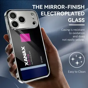 PIKPAKA XANAX Chill Pill Phone Case For iPhone 17 16 15 14 13 12 Pro Max Plus Electroplated Metal Bumper Case Slim Tempered Glass Back Advanced Materials Shockproof Anti-Scratch Luxury Case Fashion Durable Stylish