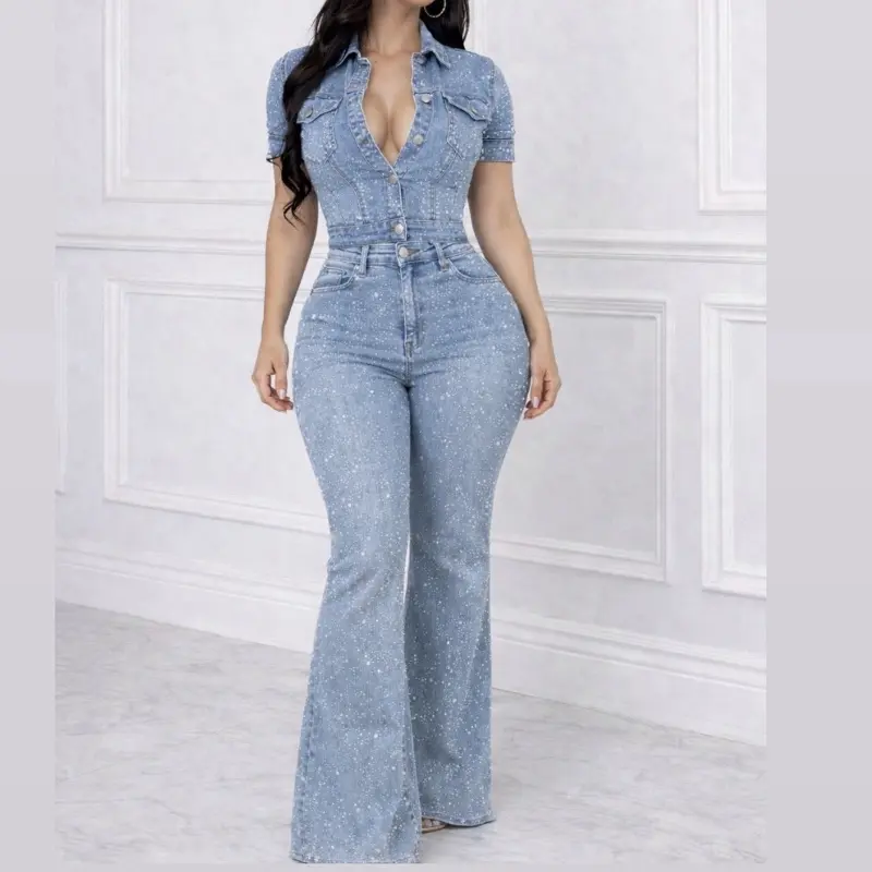 Divine Glam Rhinestone Stretch Denim Set – Sculpting Fit