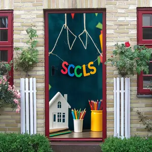 2pcs   Cartoon Colorful Letter Banner Wall Stickers for Kids Room SCCLS Creative Home Decor Removable Self-Adhesive Vinyl Decals for Nursery Kindergarten Classroom Wall Art Decorations  Collage Self-