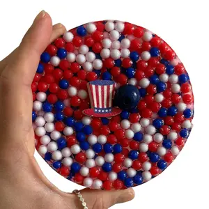 Reusable Picky Pad the Star Spangled Pick Handcrafted Biodegradable Remelts 30+ Times Colorful Beads OT Friendly Calming Sensory Focused Fidget Friendly Squishy Stretchy Focus Stress Relief