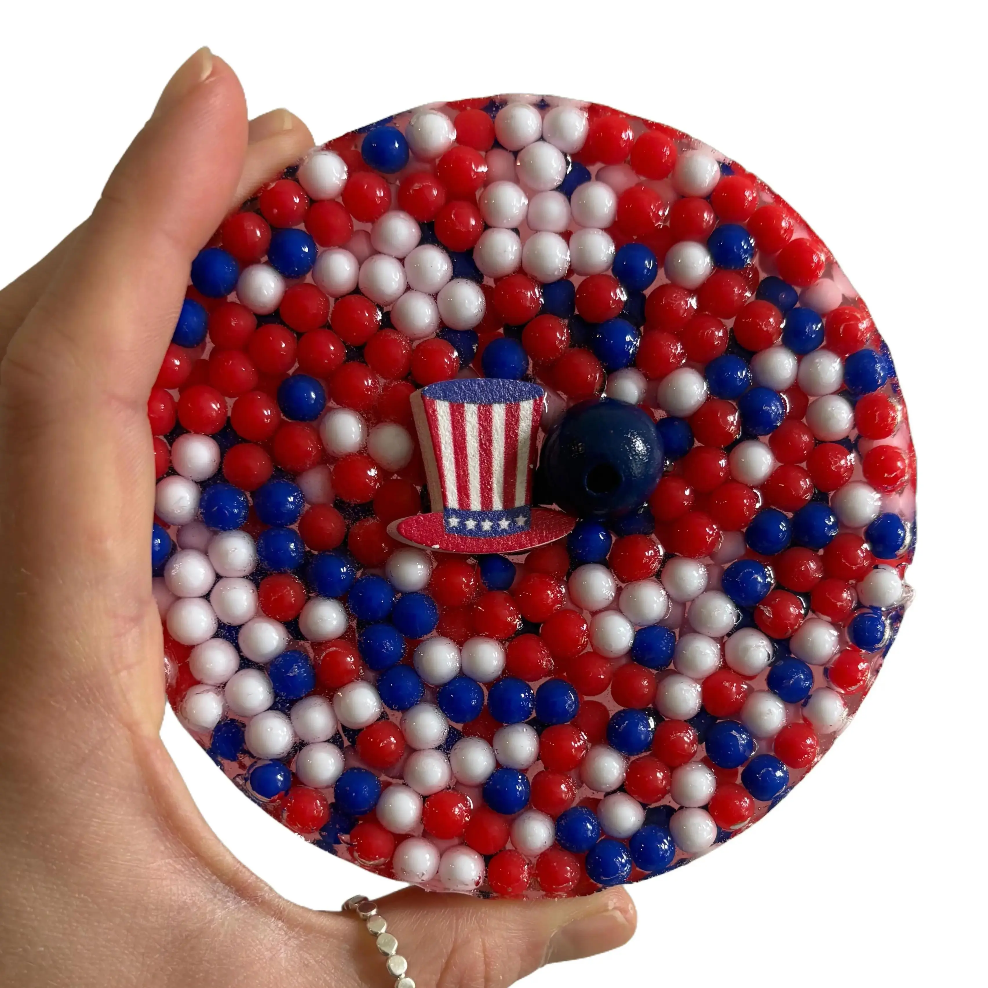 Reusable Picky Pad the Star Spangled Pick Handcrafted Biodegradable Remelts 30+ Times Colorful Beads OT Friendly Calming Sensory Focused Fidget Friendly Squishy Stretchy Focus Stress Relief