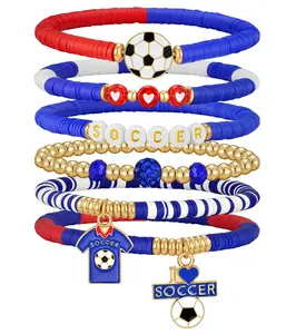 Stackable Soccer Charm Bracelets | Game Day Fan Sports Jewelry for Men & Women, Trendy Football Team Spirit Accessories