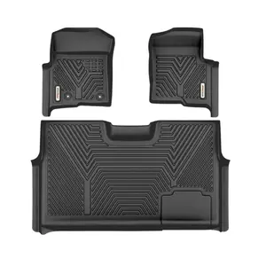 YINTATECH Floor Mats Liner Set All-Weather For 2010-2014 Ford F-150 F150 SuperCrew Cab TPE Protection