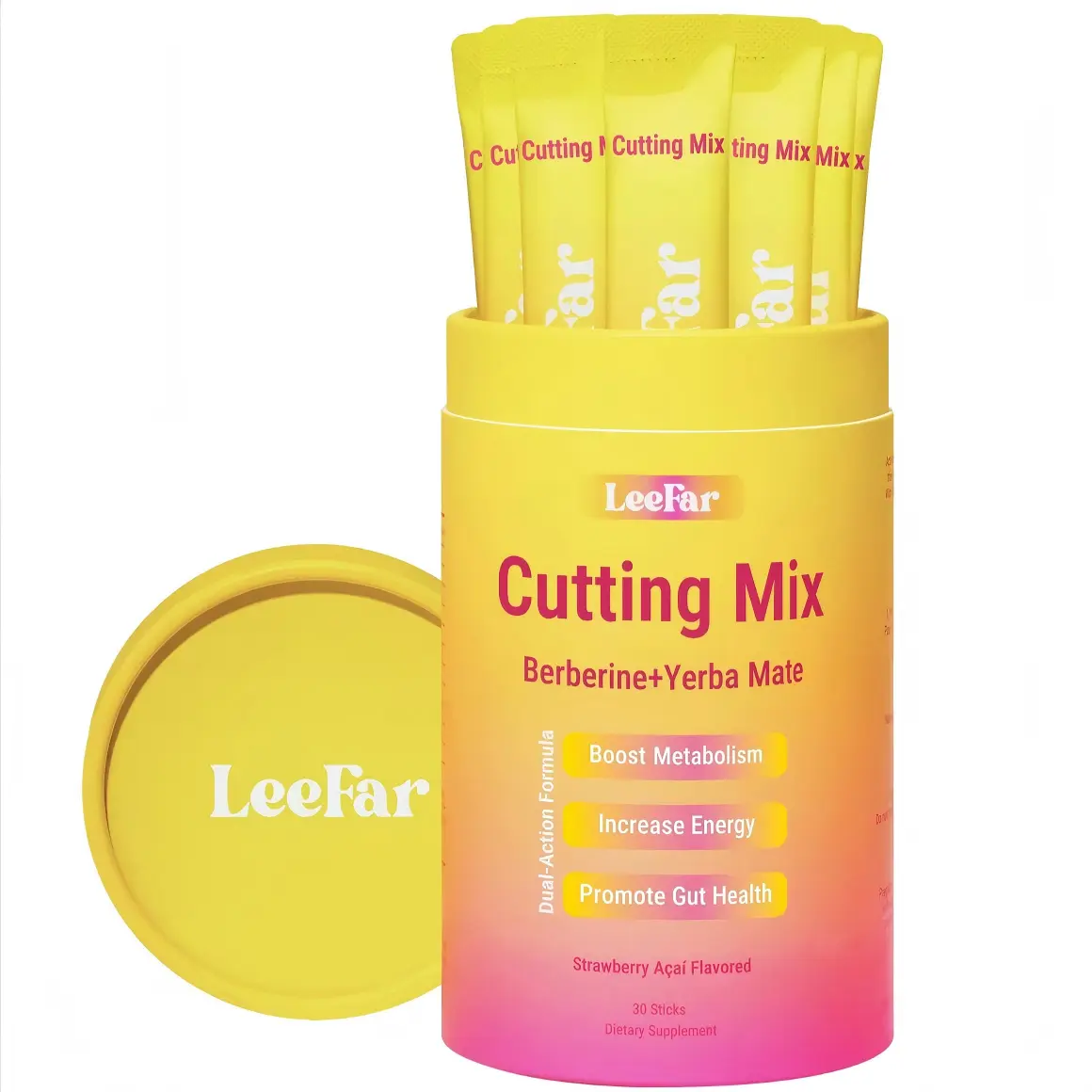 [Live Exclusive] LEEFAR Cutting Drink Mix – | WT Strawberry Açaí Flavor – | (30 Servings)