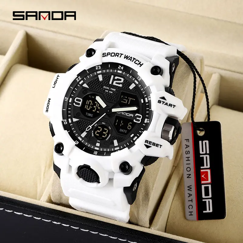 Men's Dual Display Analog-Digital Quartz Watch - Waterproof Tough, Luminous Night Read, Alarm, Date, Stopwatch Chronograph (Fashion Men's Watches for Fashion Accessories)