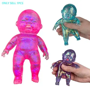 Curiosities Sugar Swaps Jumbo Baby Squishy, Stress Relief Fidget Toy, Soft Sensory Toy for Kids and Adults, Cute Elastic Collectible Glitter Babies Doll Squishies Stress Toy, Collectible Mochi Squishies