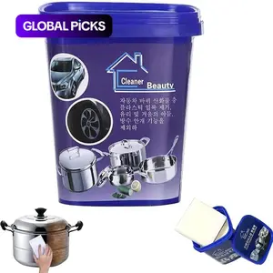 All-purpose Cleaning Paste, 1 Box Cleaning Paste with Sponge & Cloth, Household Cleaning Supplies for Dishes, Kitchen Sinks, Car Wheels, Non Corrosive Cleaner, Household Product #GLOBAL PICKS