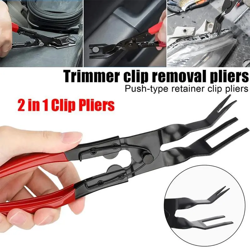 2 in 1 Car Trim Clip Removal Pliers Headlight Repair Door Panel Retainer Remover Tool for Car Body Repair Essential Versatile Car Repair Kit