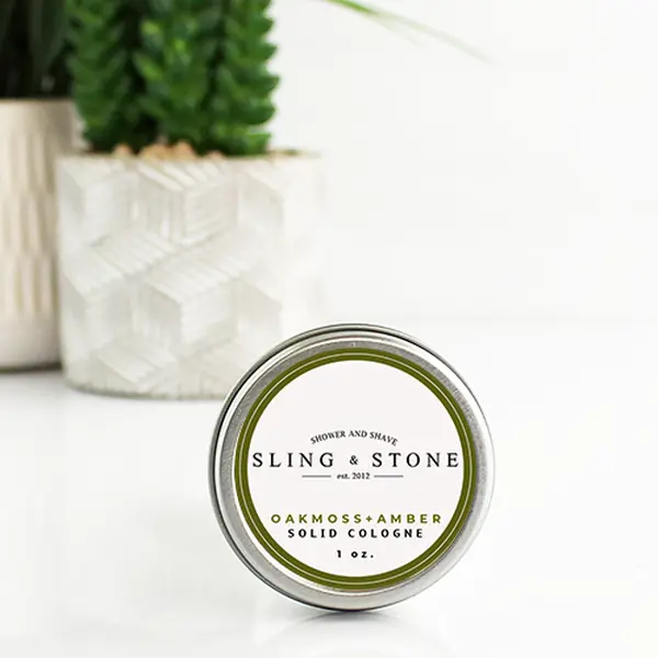 Sling and Stone for Men Solid Cologne - The Ruggedly Handsome Man - Oakmoss+Amber