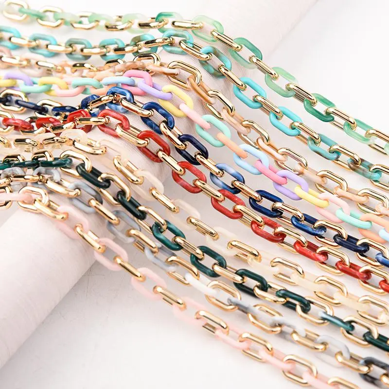 1meter Colorful Acrylic Chain Detachable Chain Keychains For Handbag DIY Handmade Jewelry Making Chain Plastic Chain Links