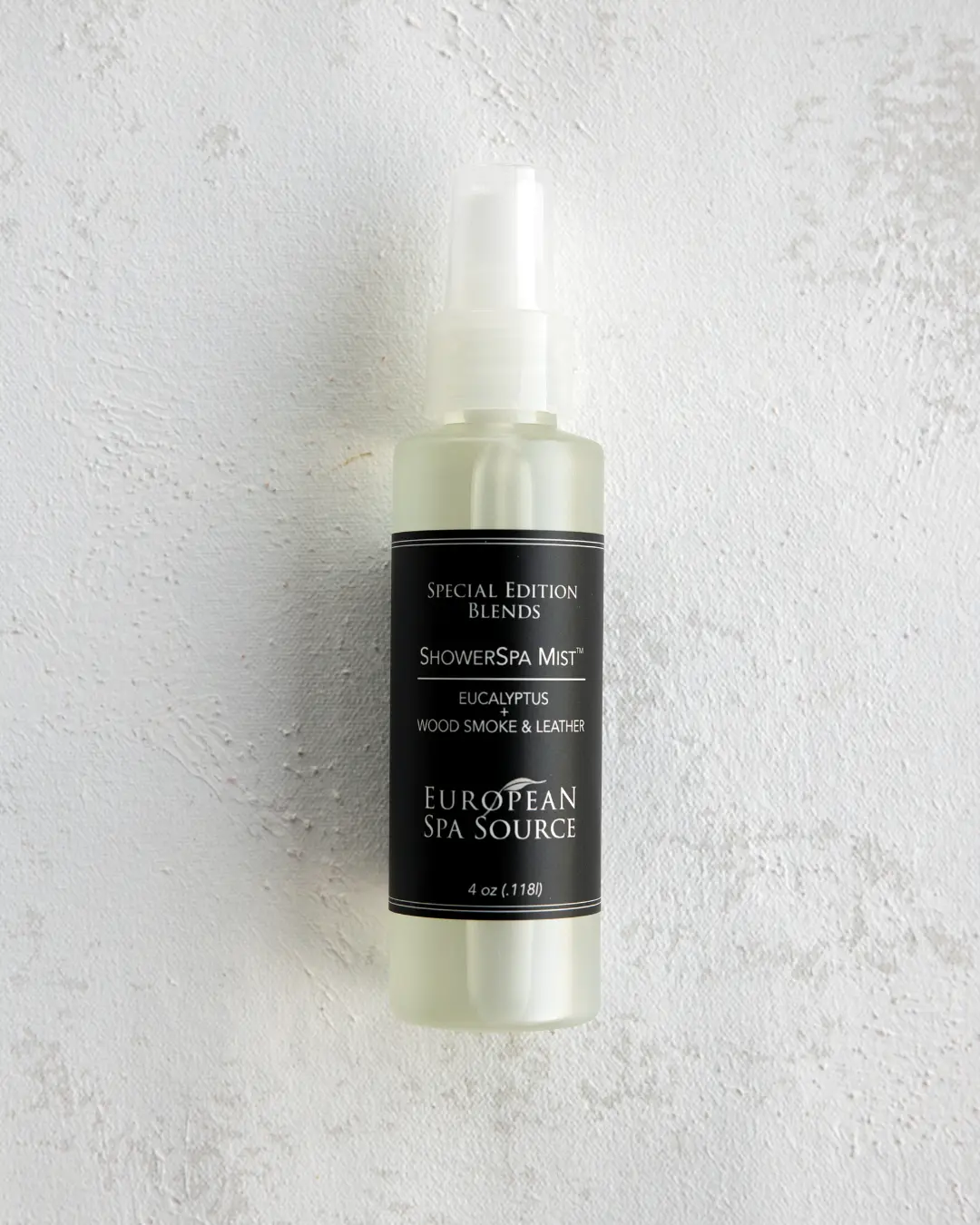 European Spa Source Eucalyptus, Wood Smoke + Leather ShowerSpa Mist, 4 Fl Oz