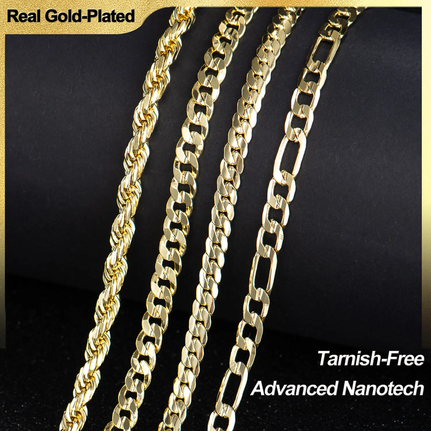 Holylegend 14K Real Gold-Plated Miami Cuban Choker & Rope Chain Gold Jewelry - 24in Men's Jewelry, Upgraded Craft, Faceted Cut, Tarnish-Free,Father's Day Gift summerwins