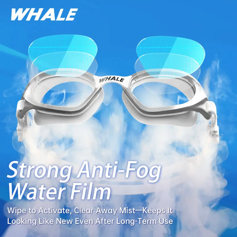 WHALE Adult Swimming Goggles, Polycarbonate Anti-Fog Lenses, Water-Film Coating, Wide View, Soft Silicone Seal, Adjustable Nose Bridges, Adjustable Fit Goggles for Swimming WHALE Adult Swimming Goggles, Polycarbonate Anti-Fog Lenses, Water-Film Coating, Wide View, Soft Silicone Seal, Adjustable Nose Bridges, Adjustable Fit Goggles for Swimming