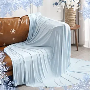Reversible Cooling Blanket, Ultra Soft Arc-chill Q-max>0.42 Air Conditioning Blanket, Lightweight Breathable Throw for Hot Sleepers, Super Thin Single Layer Design for Home Office Travel Summer, Perfect Gift