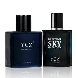 YCZ 2-Piece Men's Perfume Set | Fresh Ocean Aqua Fragrance, Breath of Sky & Midnight Marine Eau de Parfum, Long Lasting Cologne for Him