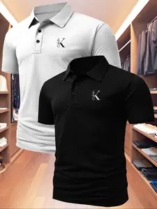 Men's Summer Golf Polo Shirt, Casual Fitted Short Sleeve, Quick-Dry Fabric, Outdoor Sports & Leisure Wear, Birthday Gift Idea
