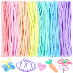 300Pcs Pipe Cleaners Chenille Stem,Pipe Cleaner Crafts,Craft Supplies Bulk for DIY Arts Crafts Project (Macaron Colors)