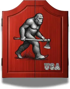 UV Printed Dart Board Cabinet Set Wooden Dartboard Cabinet for Family Game Rooms