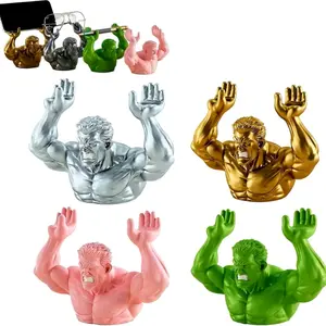 1PCS Muscular Man Shaped Desk Organizer, Multifunctional Holder for Pens, Mobile Phone, Glasses and Makeup,Funny Novelty Decor Gifts for Home&Office