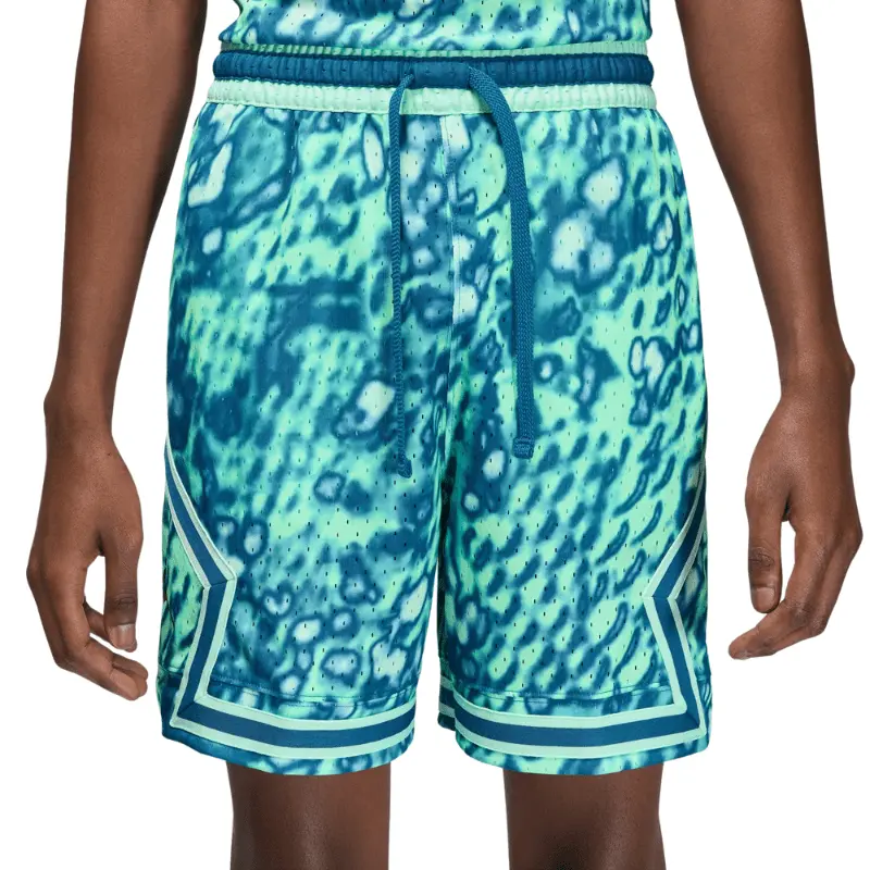 Air Jordan Sport Diamond Shorts - Men's, Blue and Turquoise Print, Drawstring Waistband, Comfortable Fit, Ideal for Sports and Active Lifestyle, Loose Sports Shorts, Mesh Athletic Shorts