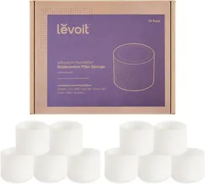LEVOIT Top Fill Humidifier Replacement Filters, Capture Particles to Improve Humidification Efficiency, White,18x24, 10 Count (Pack of 1)